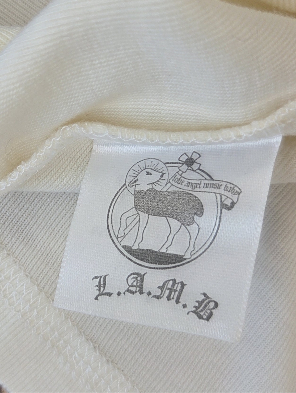 L.A.M.B. by Gwen Stefani Cream Ornate Rib Tee Long-Sleeve Graphic Top - Picture 5 of 7